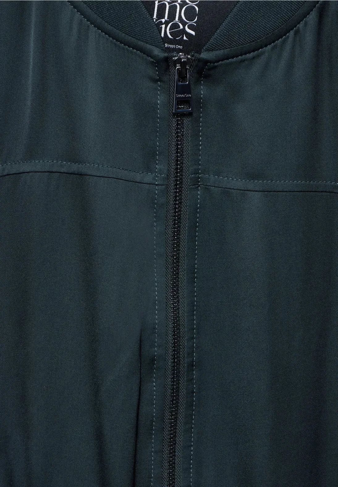 212259- Satin Bomber Jacket- Hunter Green- Street One