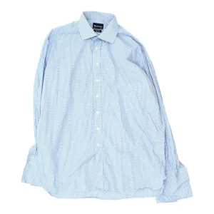 Aquascutum Mens Blue Button Up Shirt | Vintage High End Designer Formal VTG