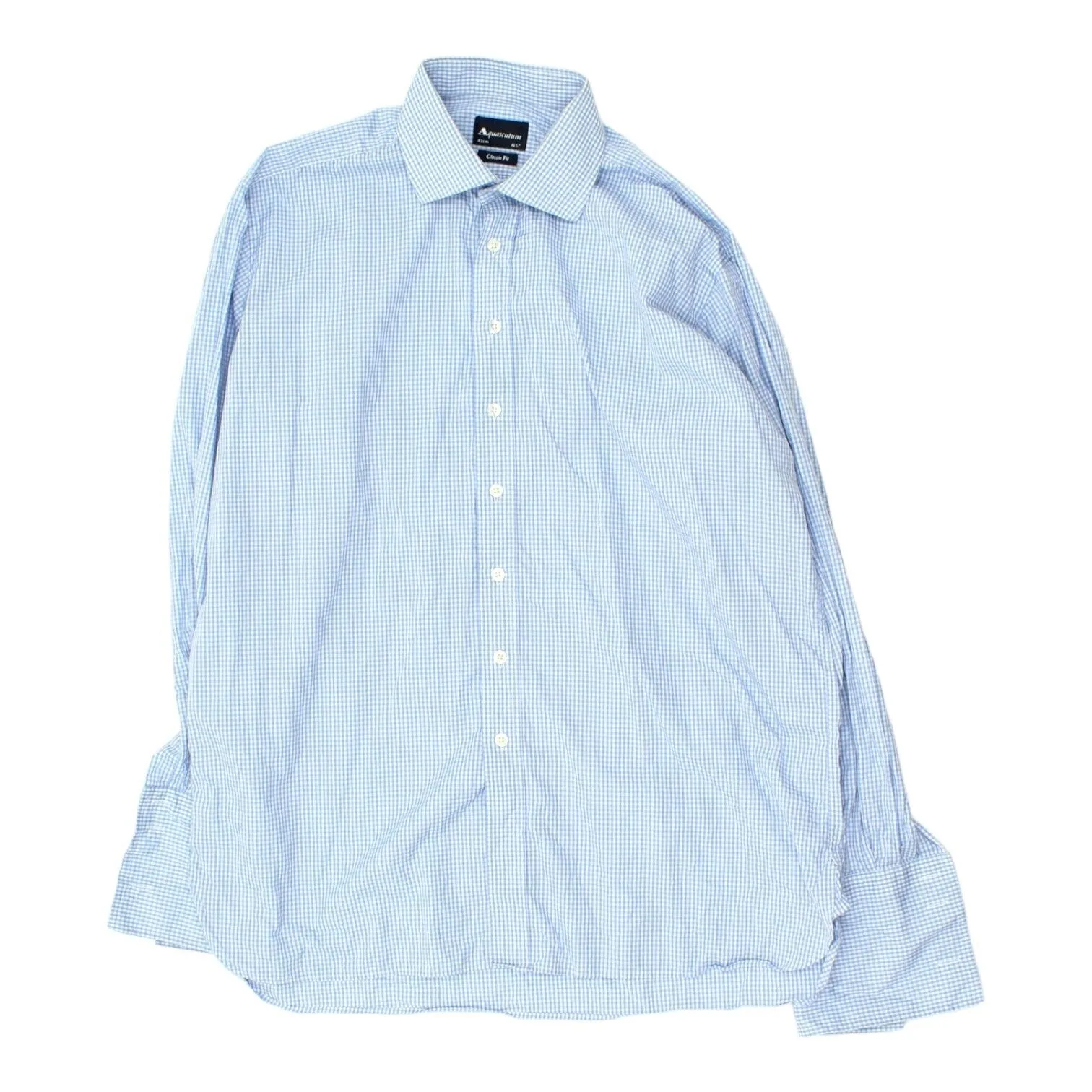Aquascutum Mens Blue Button Up Shirt | Vintage High End Designer Formal VTG