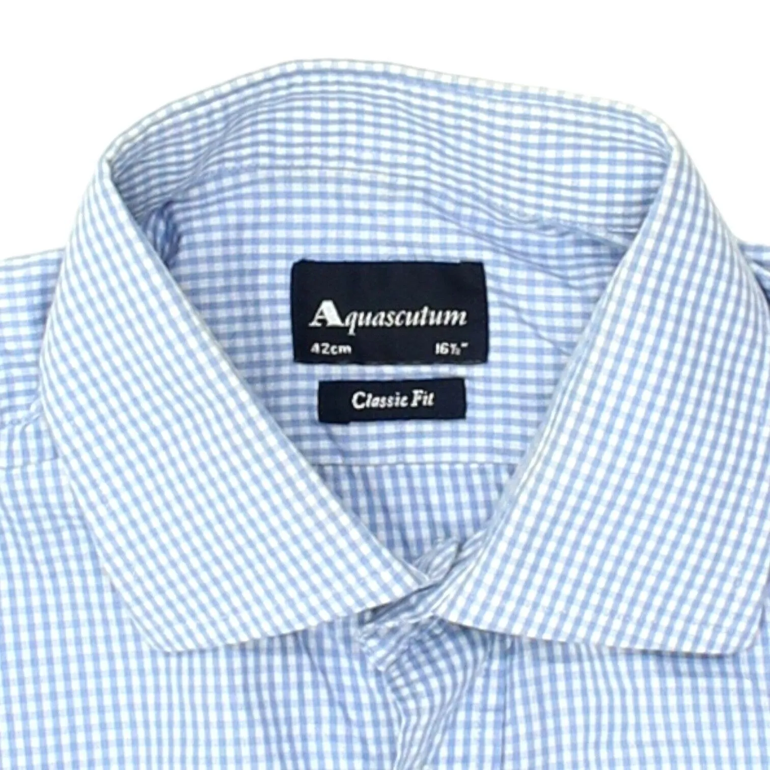 Aquascutum Mens Blue Button Up Shirt | Vintage High End Designer Formal VTG