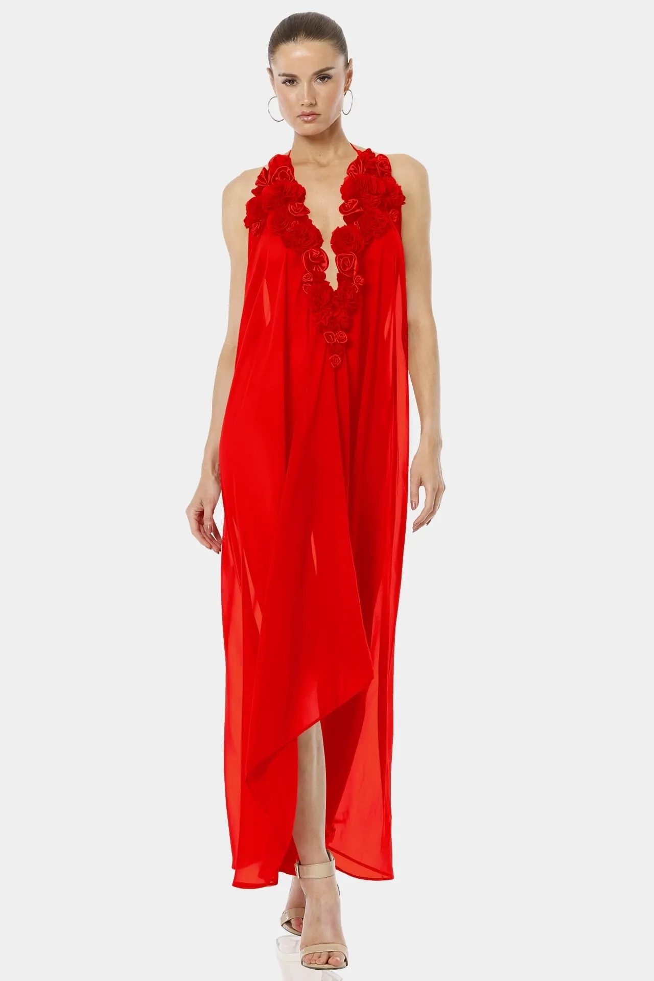 Architect's House Red Lava Long Sheer Dress