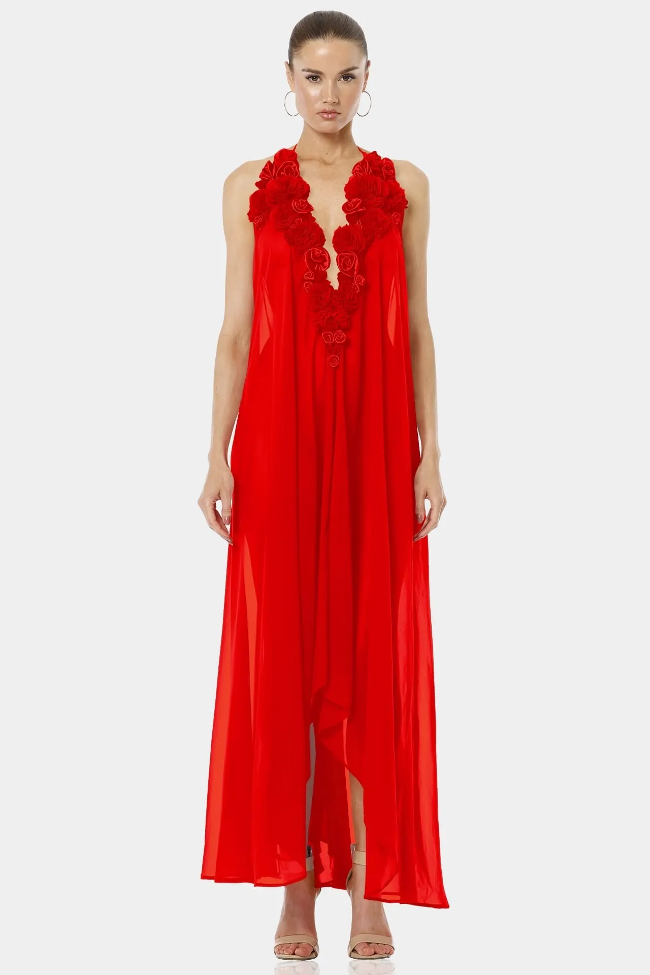 Architect's House Red Lava Long Sheer Dress
