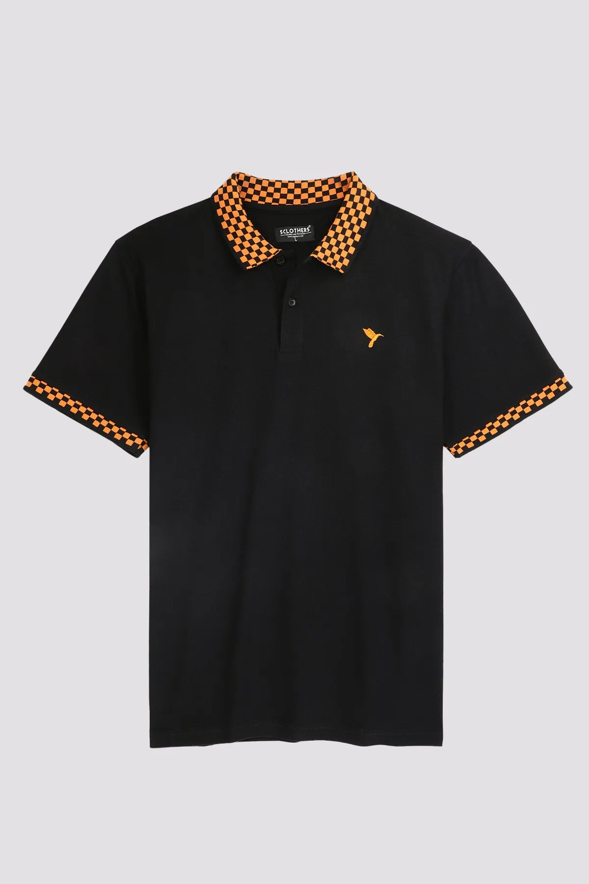 Black & Orange Jacquard Polo Shirt - A24 - MP0250R