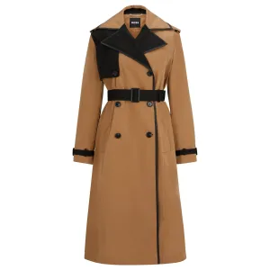 BOSS WATER-REPELLENT TRENCH COAT WITH CONTRASTING DETAILS