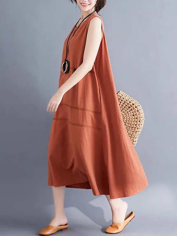 Casual Sleeveless A-line Long dress