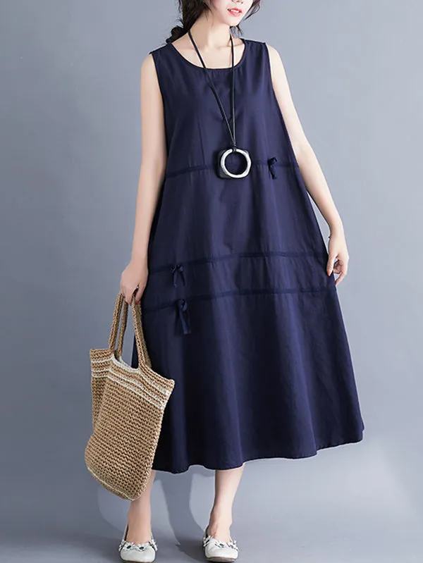 Casual Sleeveless A-line Long dress