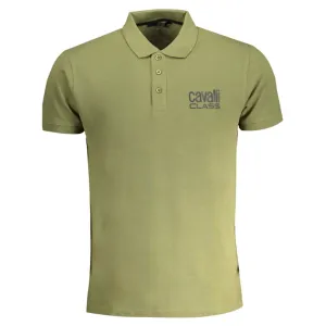 Cavalli Class Bold Logo Green Polo Shirt