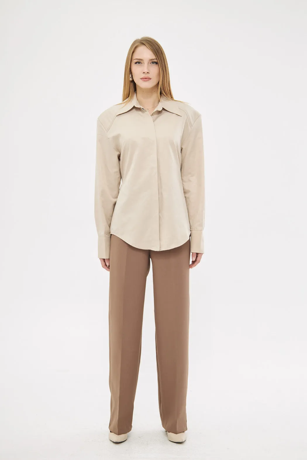 Classic Beige Buttoned Up Shirt