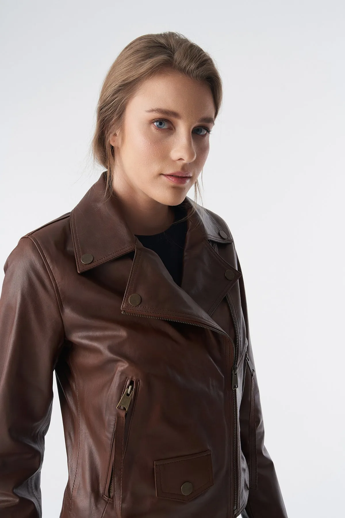 Classic Biker Jacket, Antique Tan