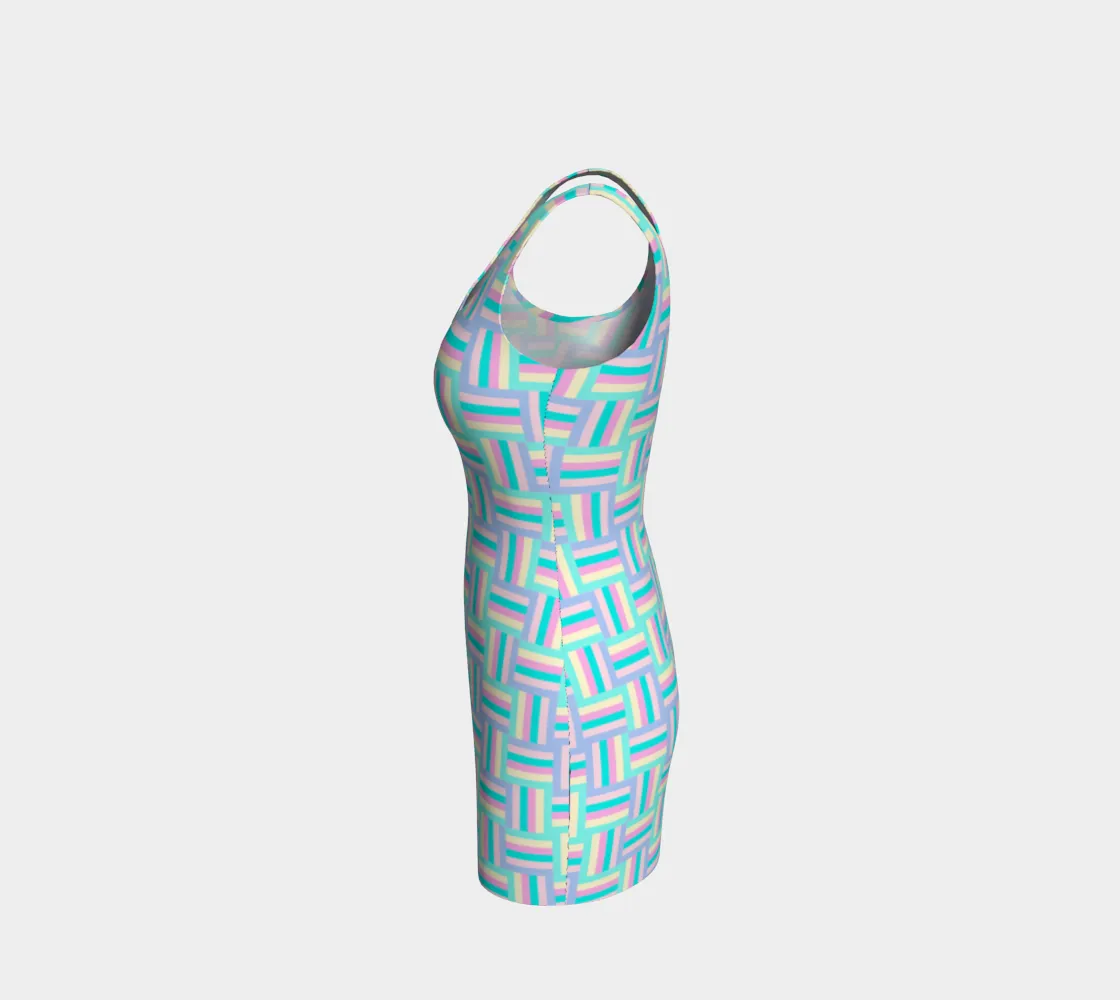 Color Matrix Bodycon Dress