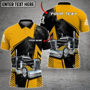 Customized Name Truck Smoke Multicolor Option 3D Polo Shirt, Perfect Gift for Truck Driver