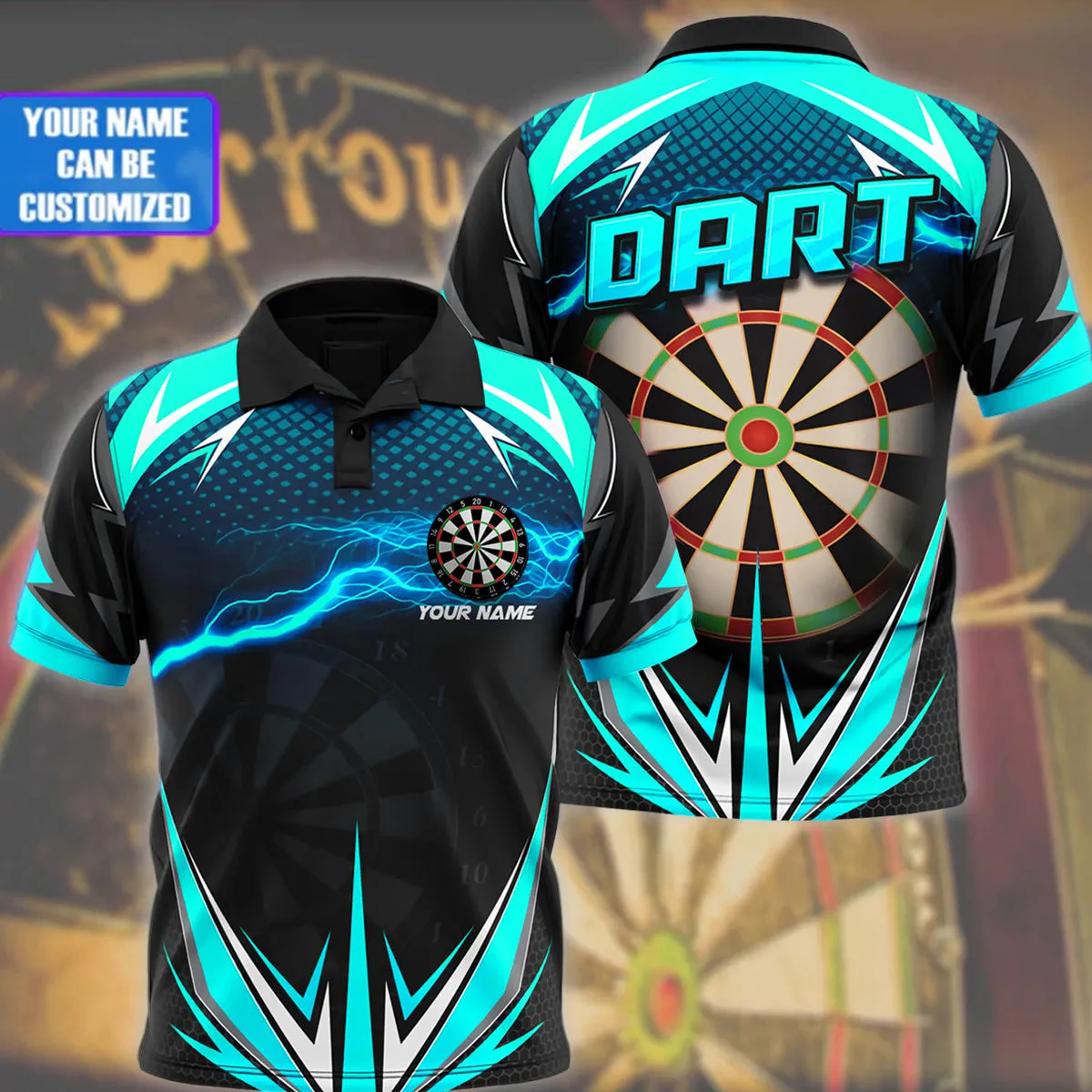 Customized with Name Gifts for Darts Players Polo Shirt, Dart Shirt Full Printing, Best Dart Players Gift, Dart Shirt