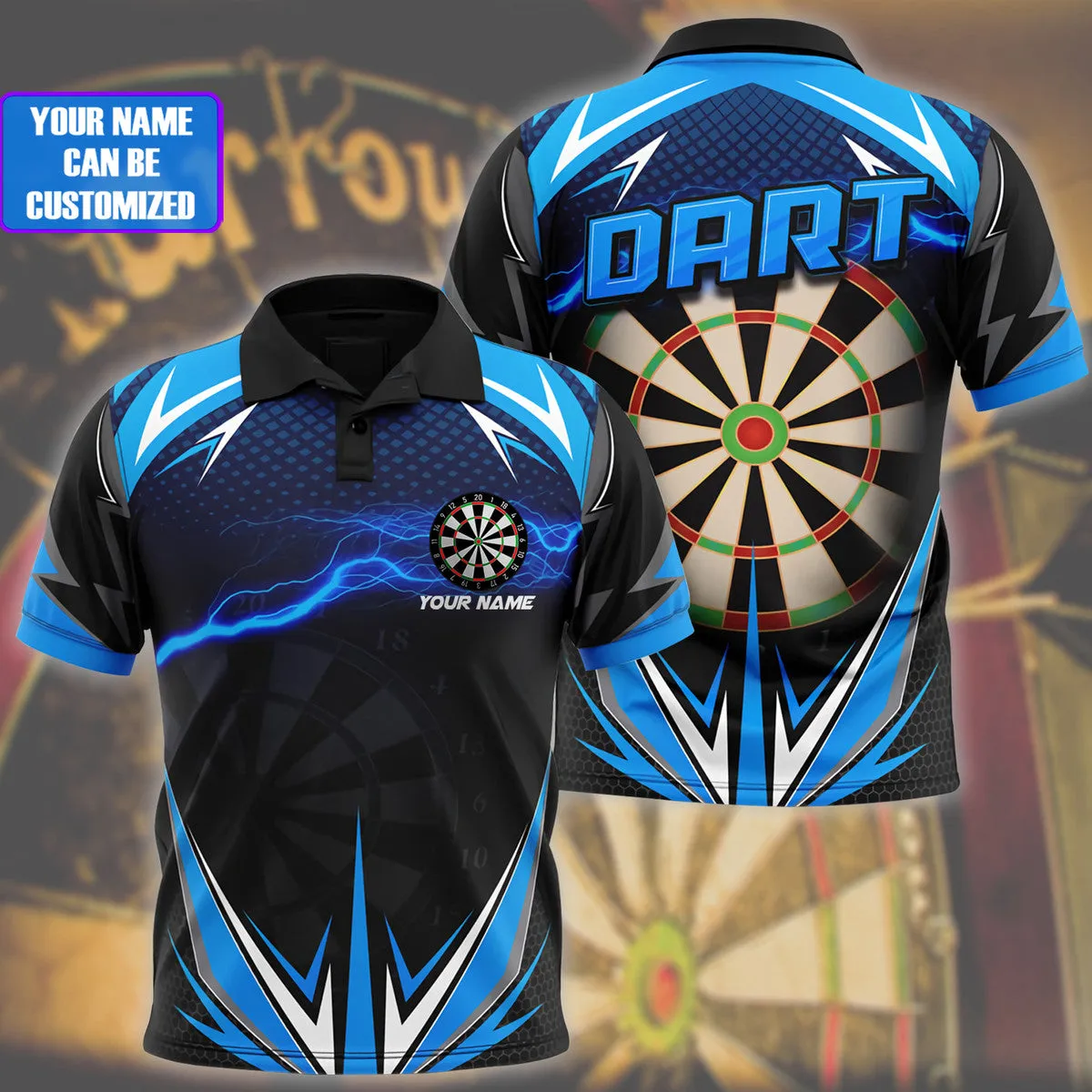 Customized with Name Gifts for Darts Players Polo Shirt, Dart Shirt Full Printing, Best Dart Players Gift, Dart Shirt