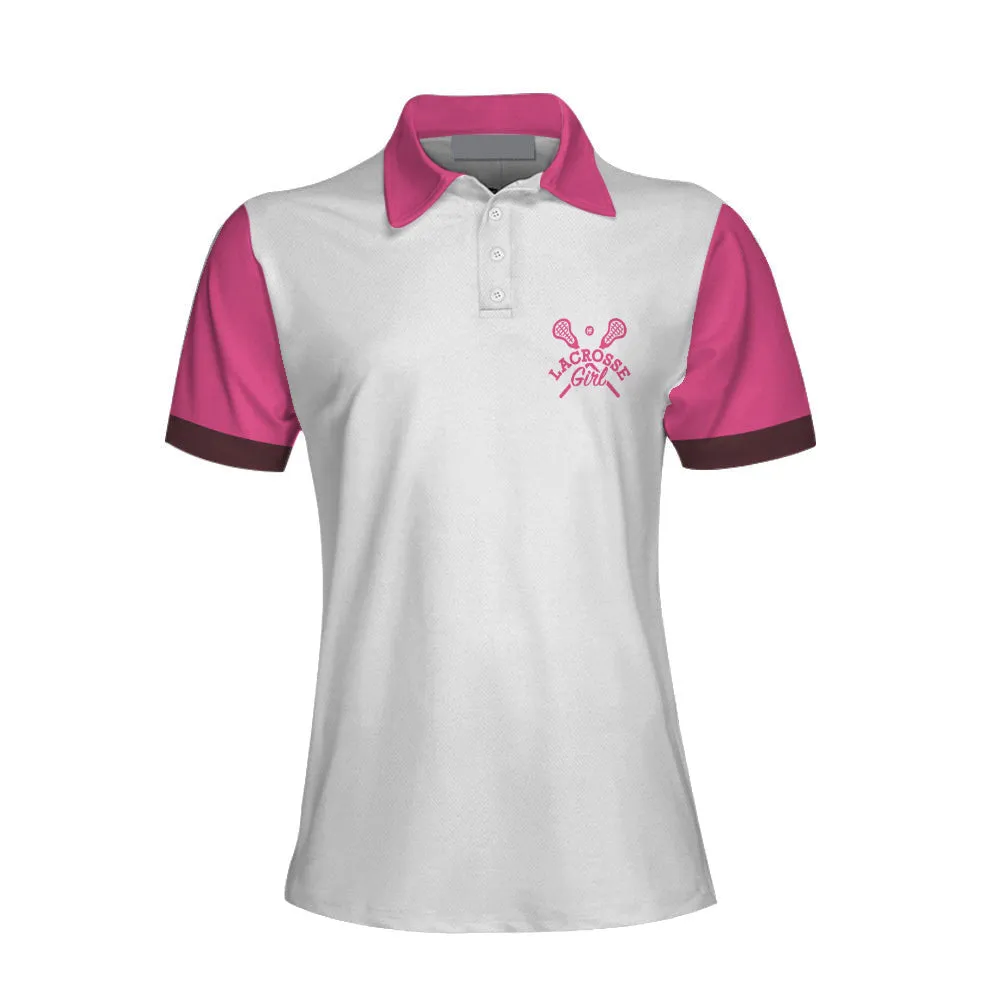 Don't Let Skirt Fool You Lacrosse Women Polo Shirt, White And Pink Lacrosse Shirt For Her