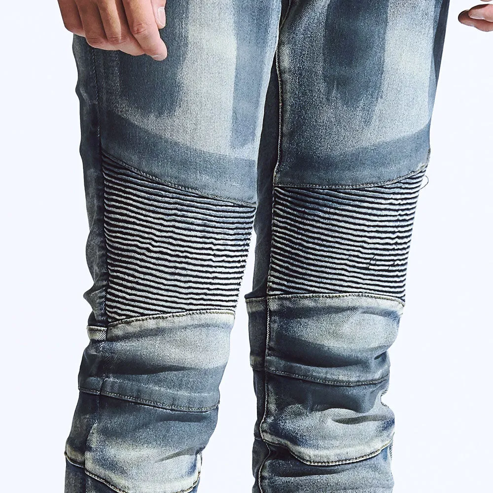 Embellish Altair Denim Jeans Vintage Blue Sand