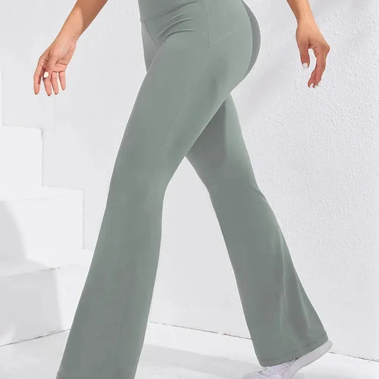 Flare Leggings Yoga Women High Waist Wide Leg Pants Slim Fit
