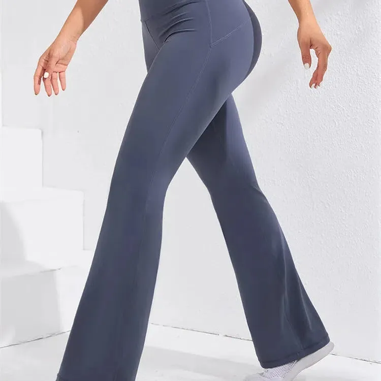 Flare Leggings Yoga Women High Waist Wide Leg Pants Slim Fit
