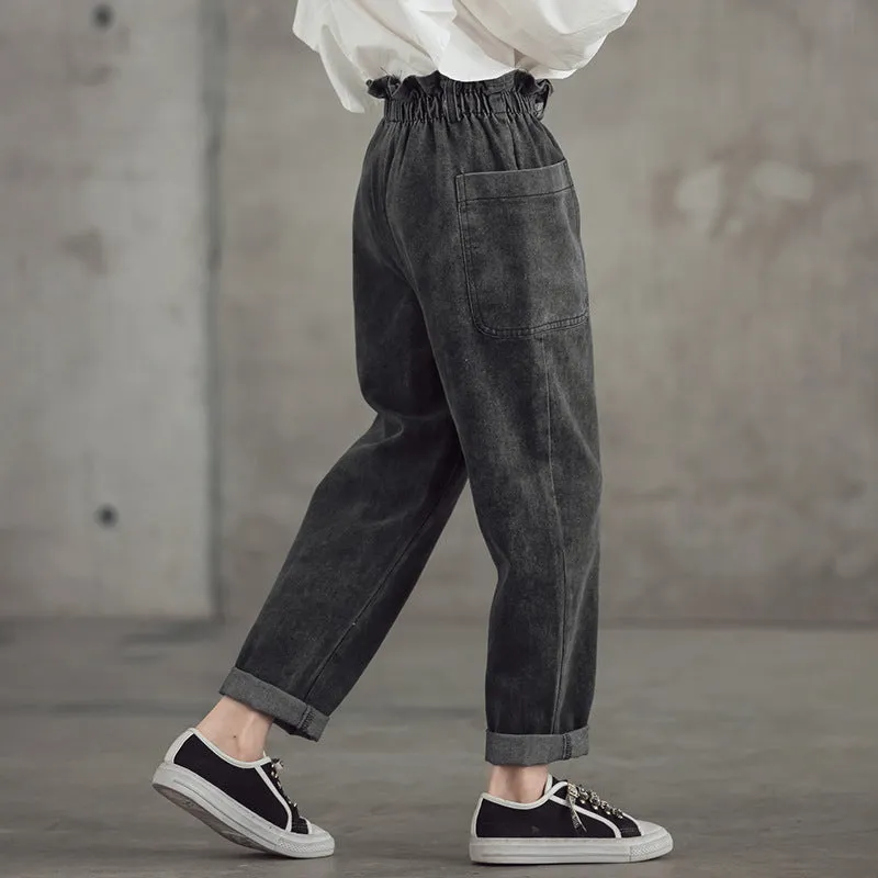 Girls' Two-button Stiletto Jeans Fashionable Slim Fit