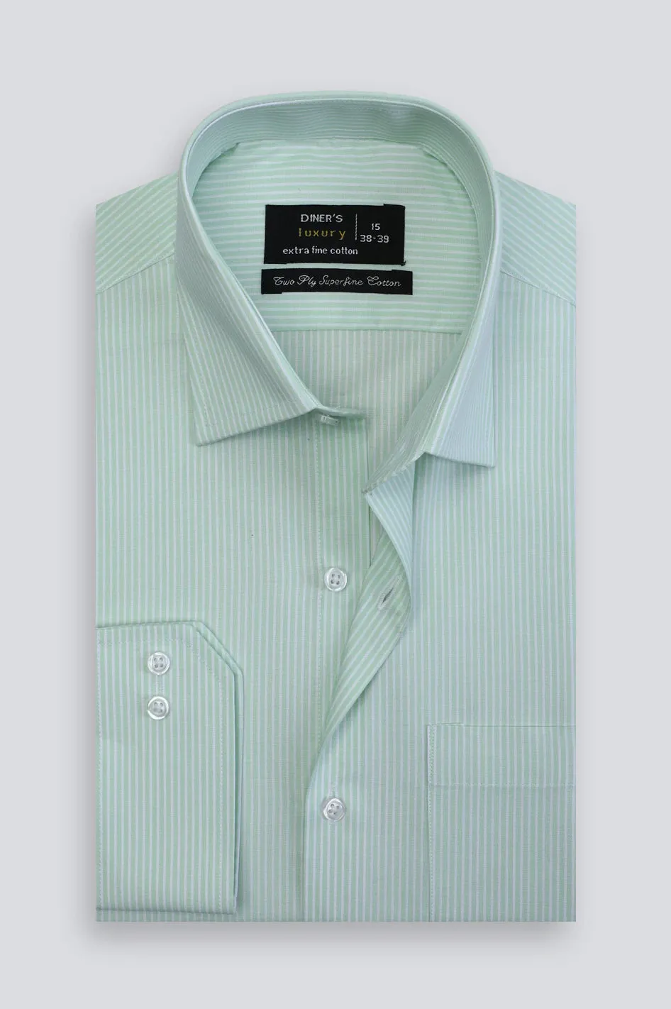 Green Pinstripe Formal Shirt