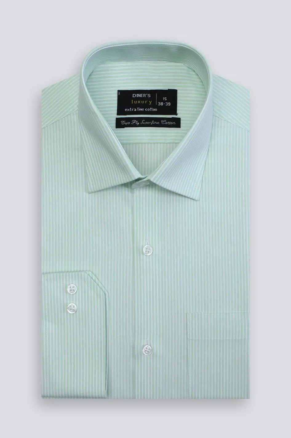 Green Pinstripe Formal Shirt