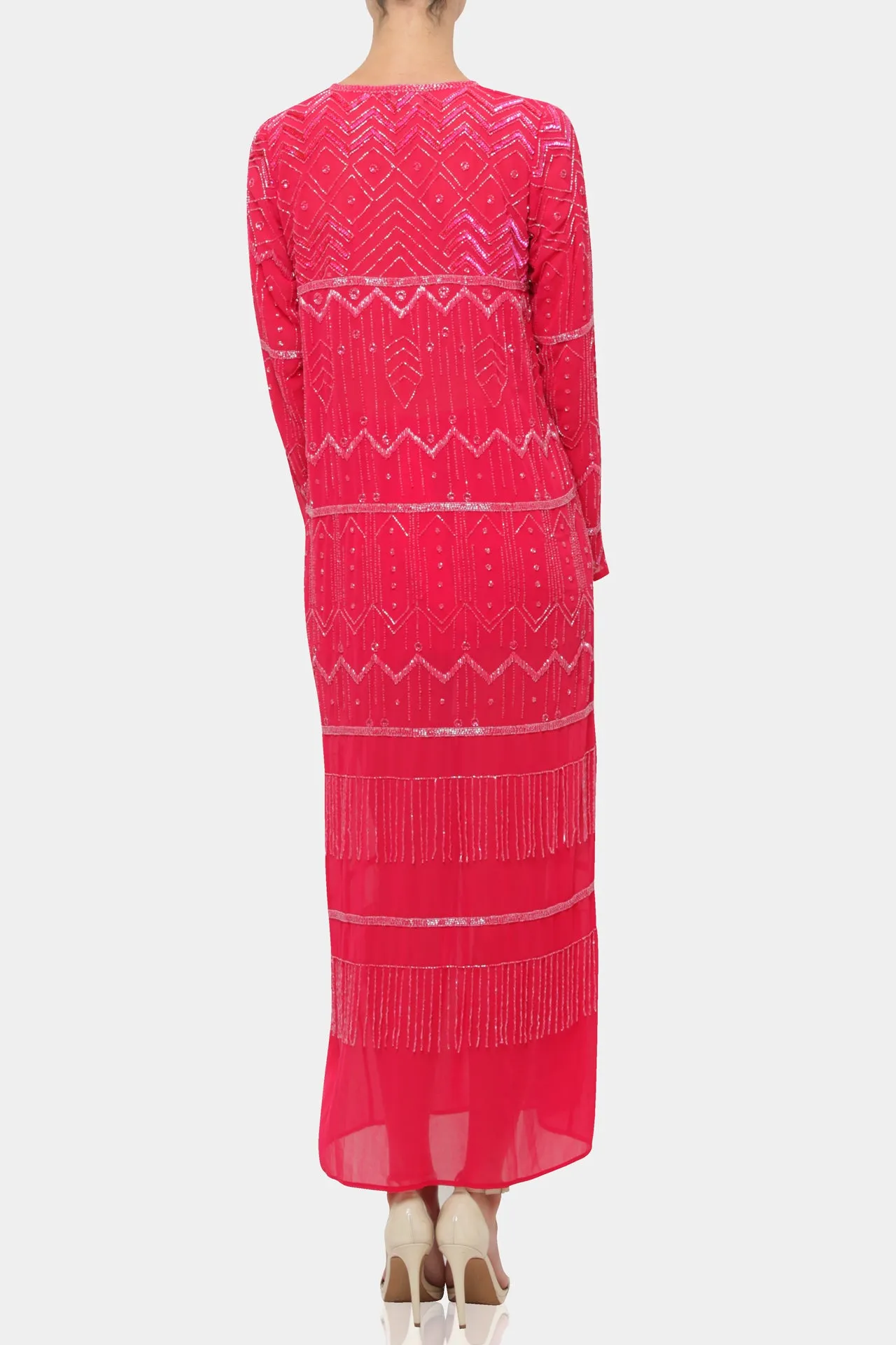 High Slit Long Sleeve Tunic Dress