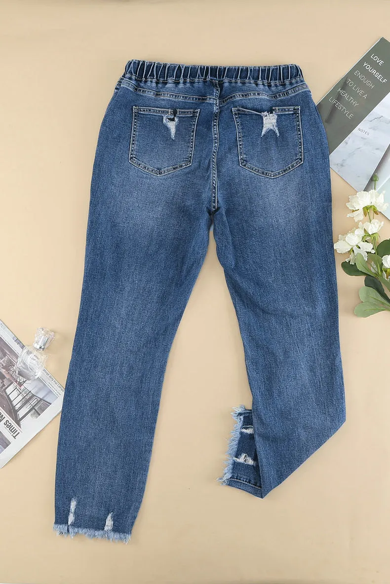 Laced-up Slim-fit Jeans