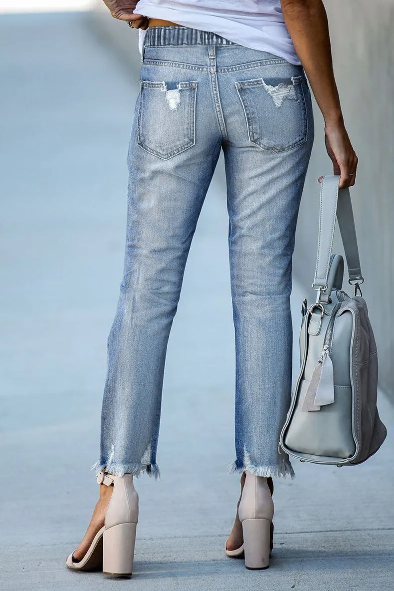 Laced-up Slim-fit Jeans