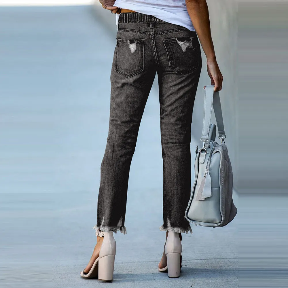 Laced-up Slim-fit Jeans