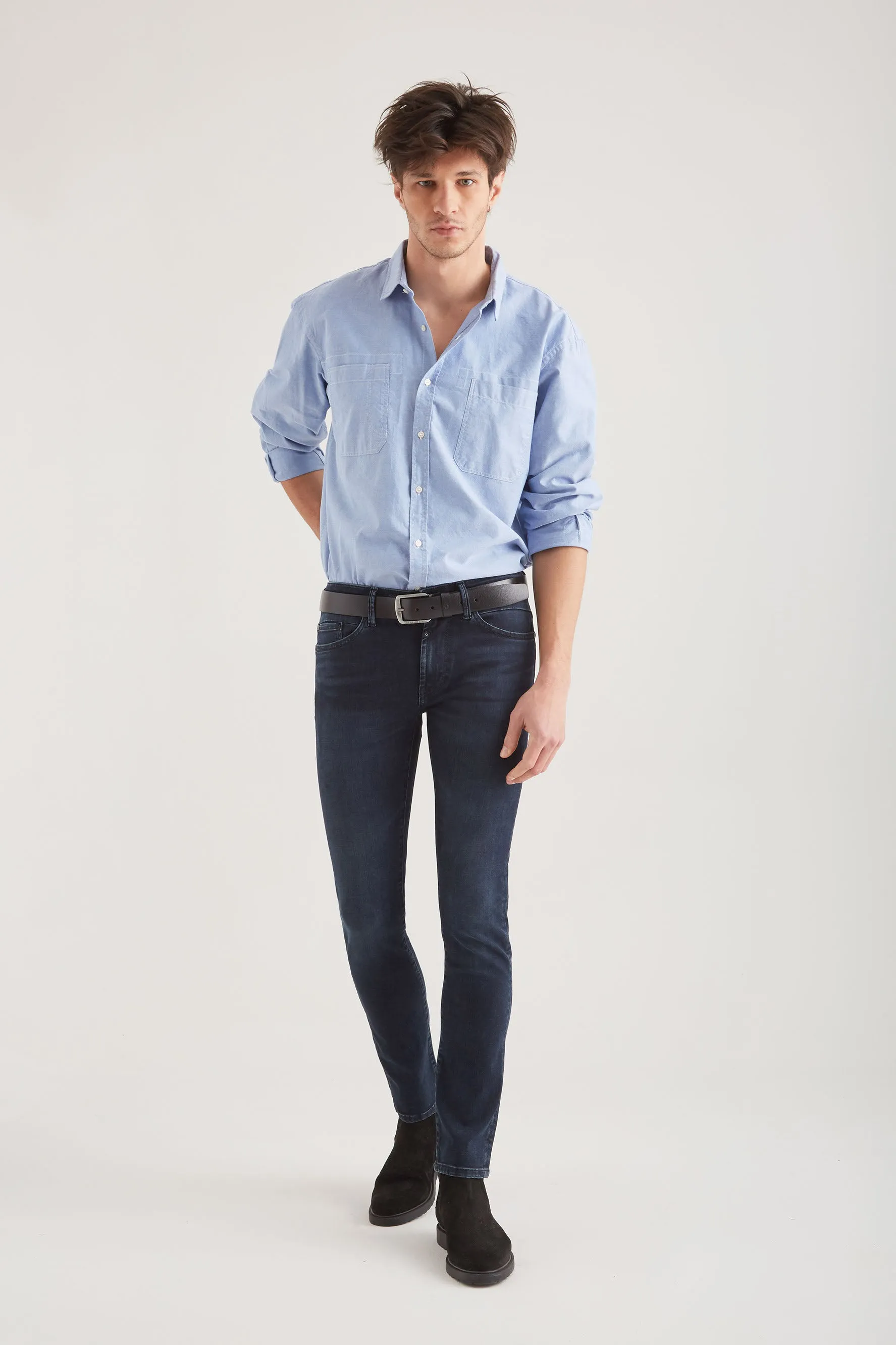 Leo - Slim Fit Stretch - Blue Black