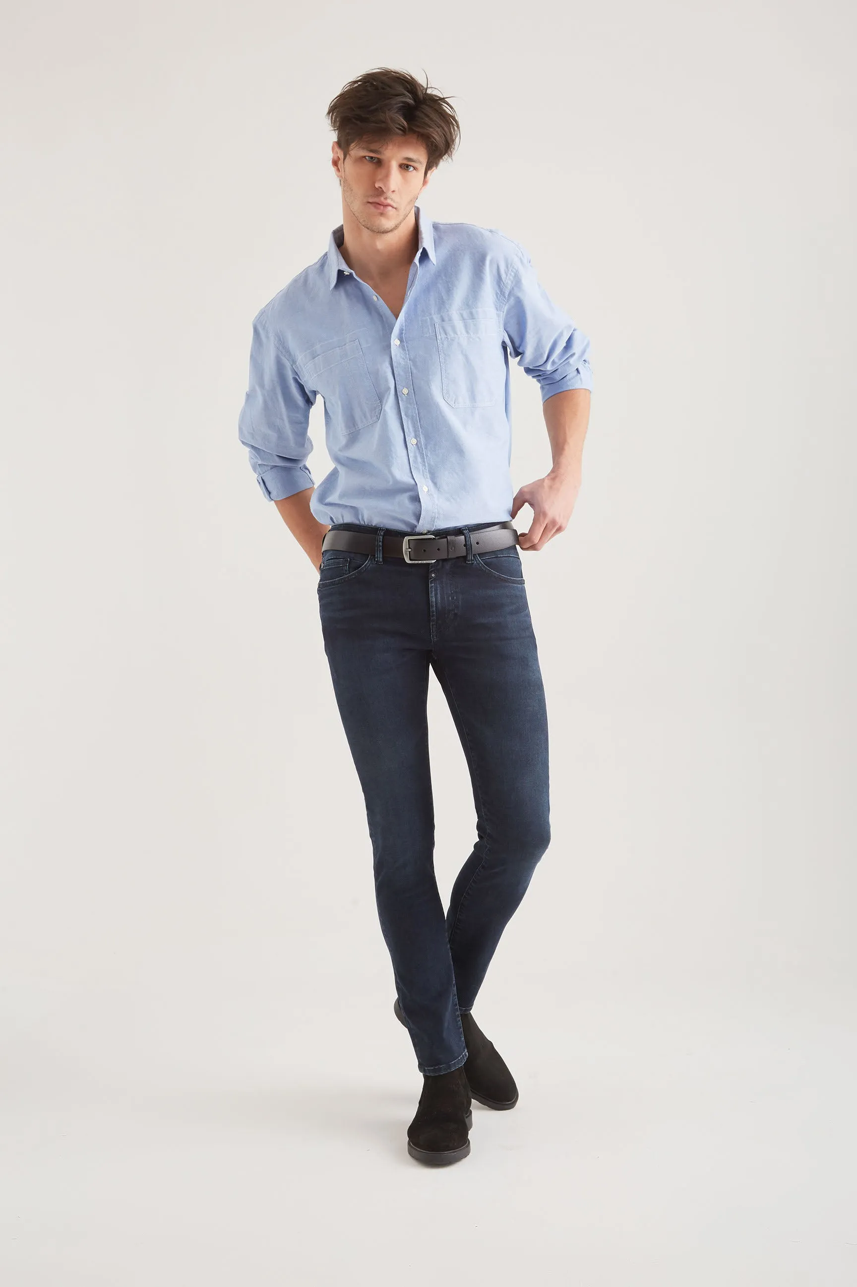 Leo - Slim Fit Stretch - Blue Black