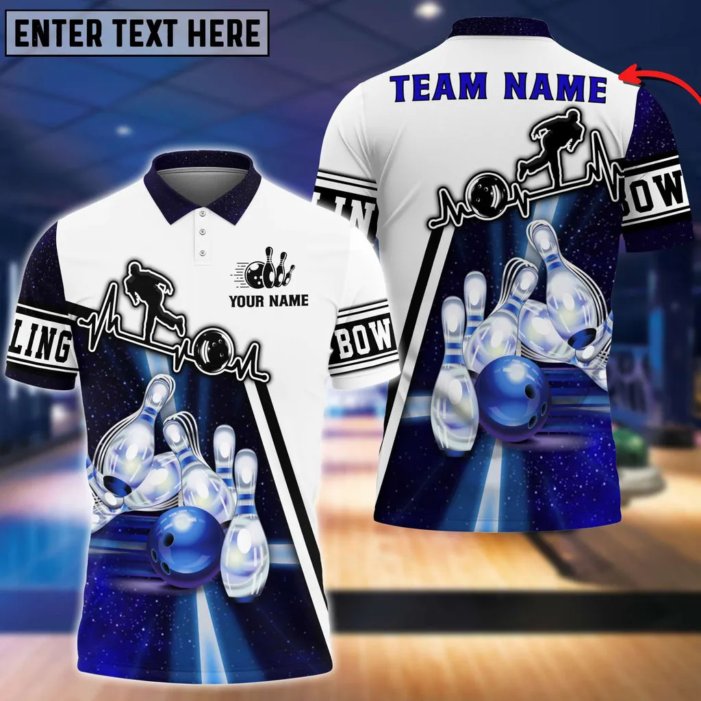 Light Bowling Player Multicolor Option Customized Name 3D Shirt, Custom Name Team Bowling Shirt