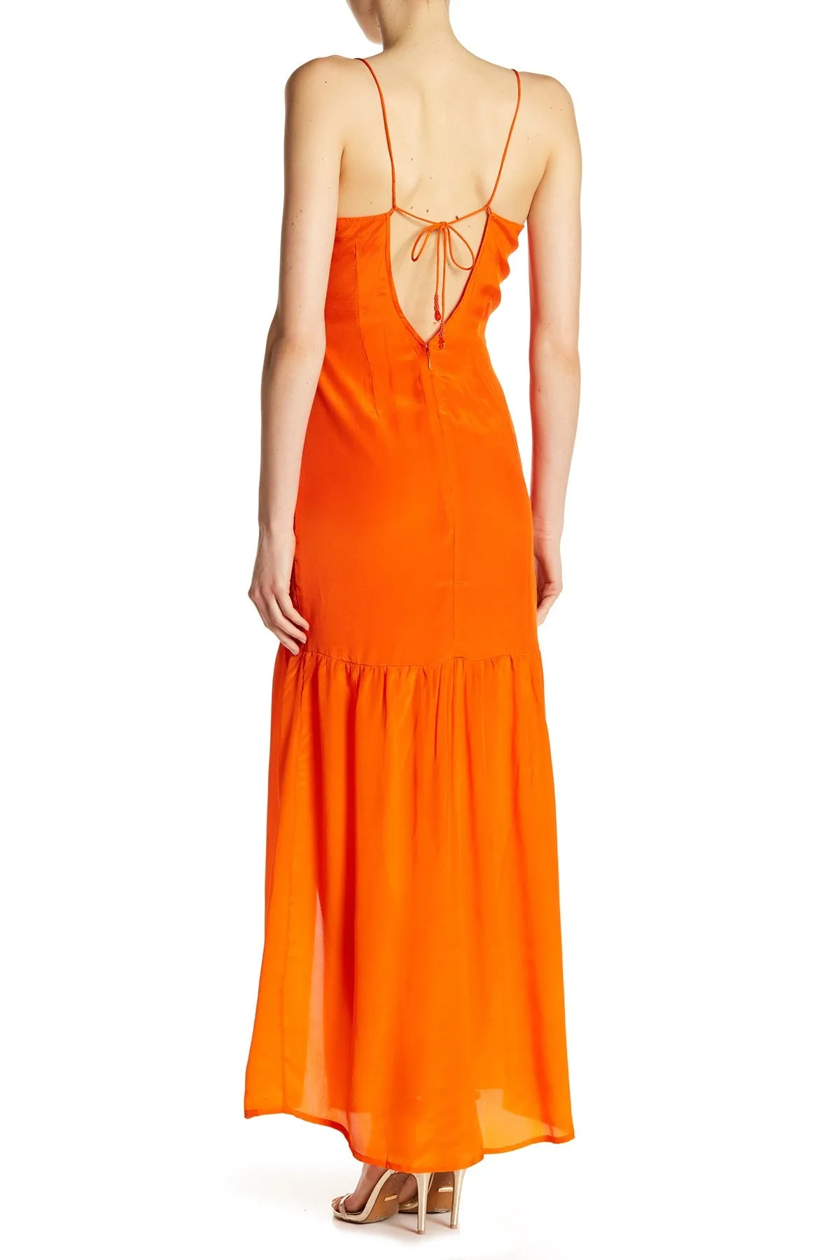 Long Orange Floor Length Dress