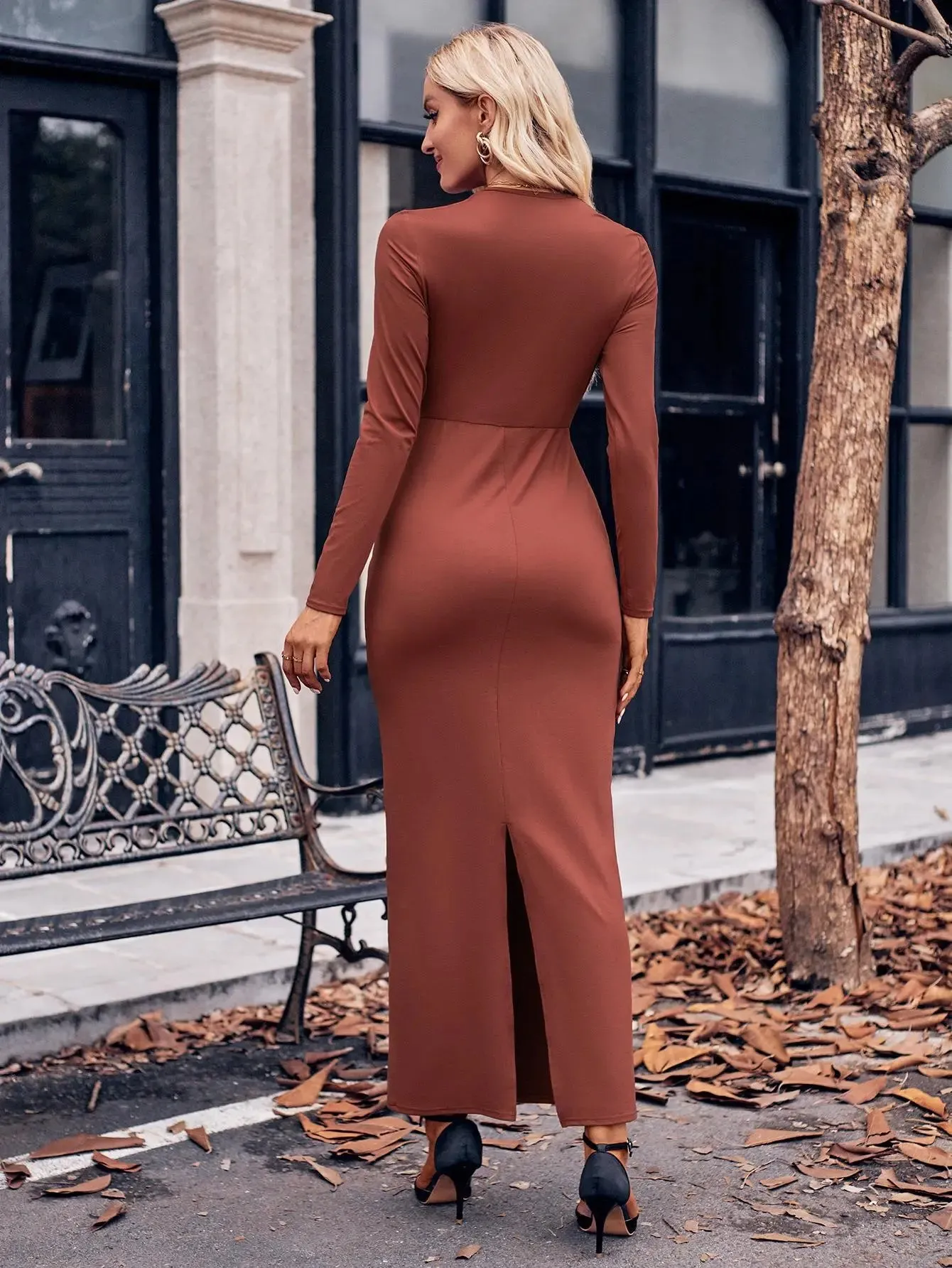 Long Sleeve Bodycon Maxi Dress