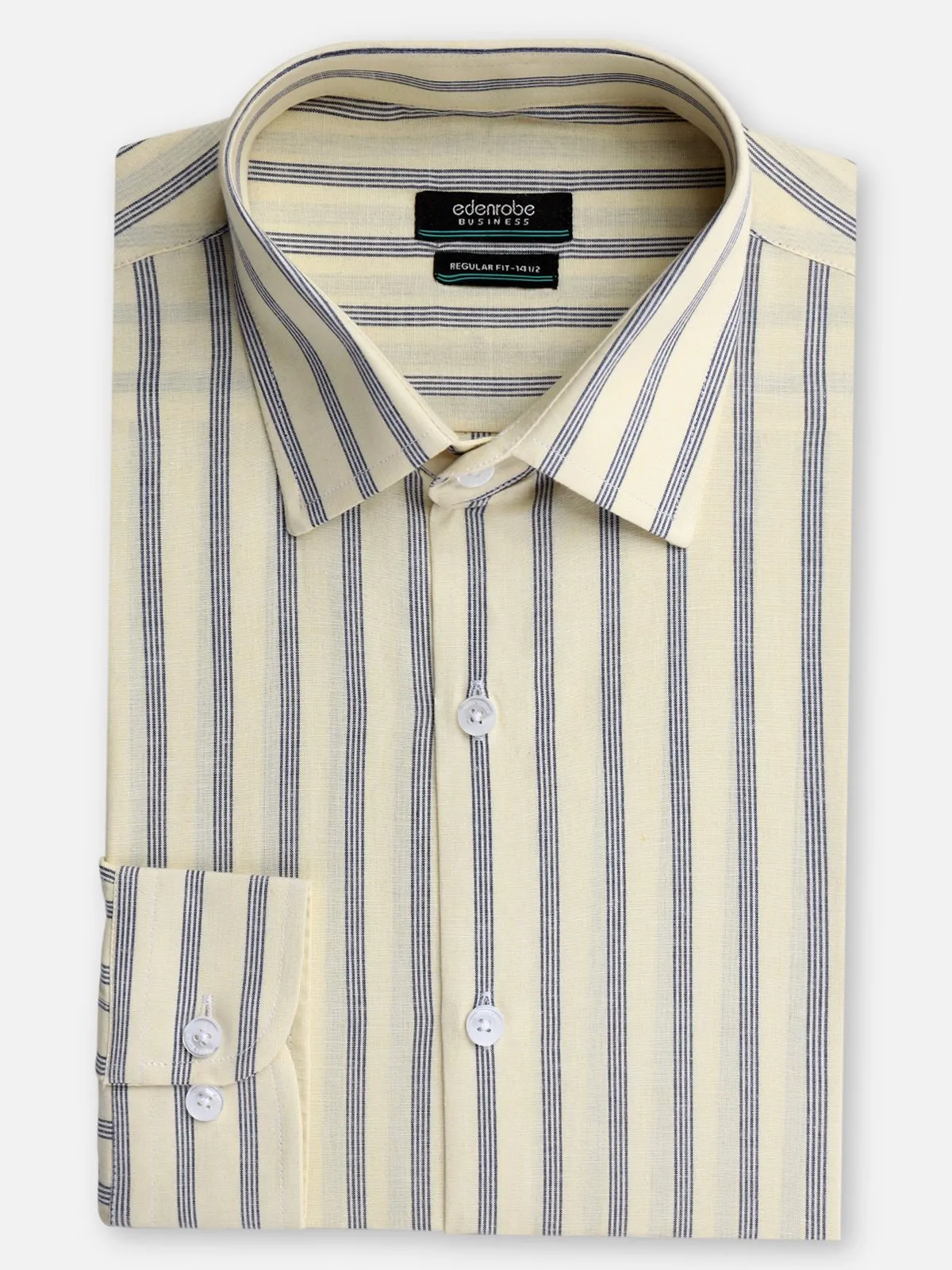 Men's Cream Shirt Striped - EMTSB22-064