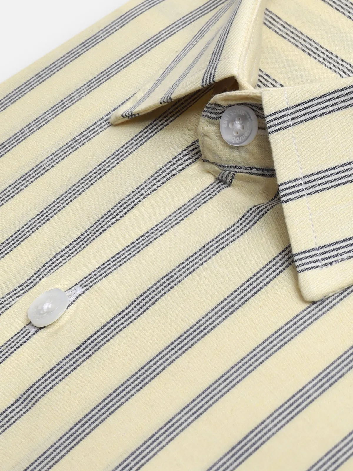 Men's Cream Shirt Striped - EMTSB22-064
