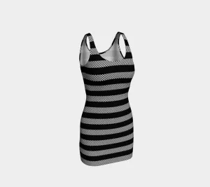 Micro Checkered Striped Bodycon Dress