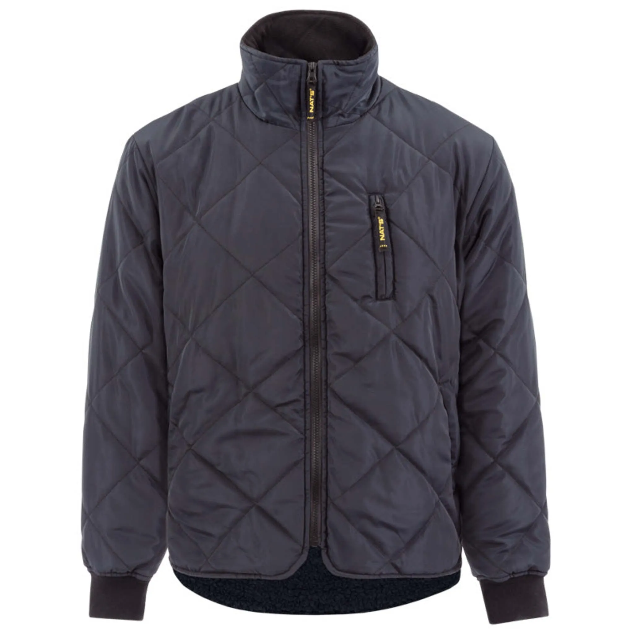 Nats WK429 Men’s Quilted Nylon Jacket with Polar Fleece Lining, Quilted Nylon Shell, Polar Fleece Lining, 150g/m² Insulation, Ribbed Knit Cuff | Sizes S-3XL