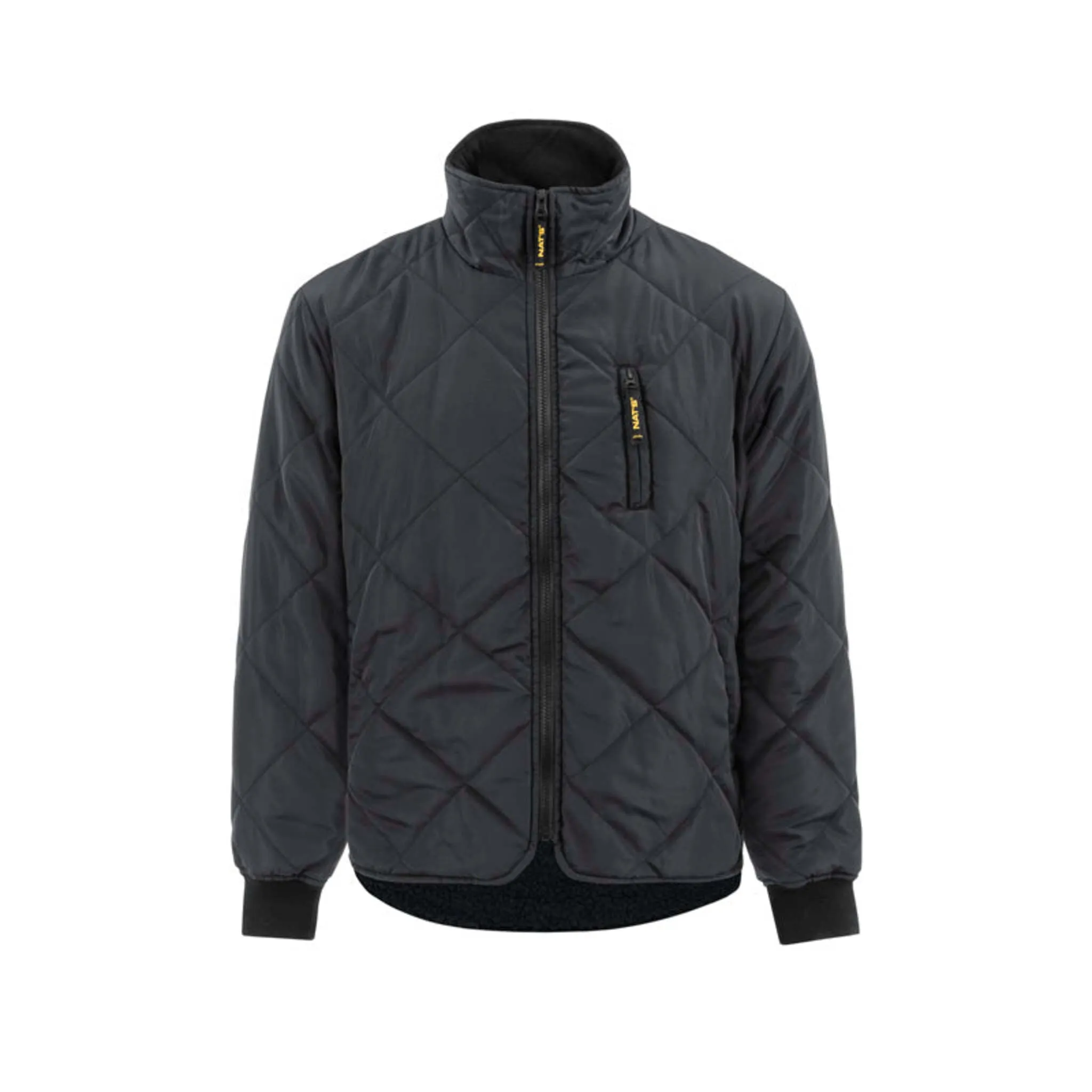 Nats WK429 Men’s Quilted Nylon Jacket with Polar Fleece Lining, Quilted Nylon Shell, Polar Fleece Lining, 150g/m² Insulation, Ribbed Knit Cuff | Sizes S-3XL