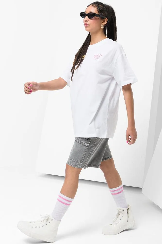 Oversized Short Sleeve T-Shirt White