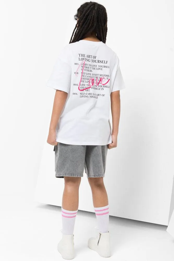 Oversized Short Sleeve T-Shirt White