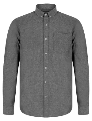Pompei Cotton Chambray Long Sleeve Shirt in Black - Tokyo Laundry