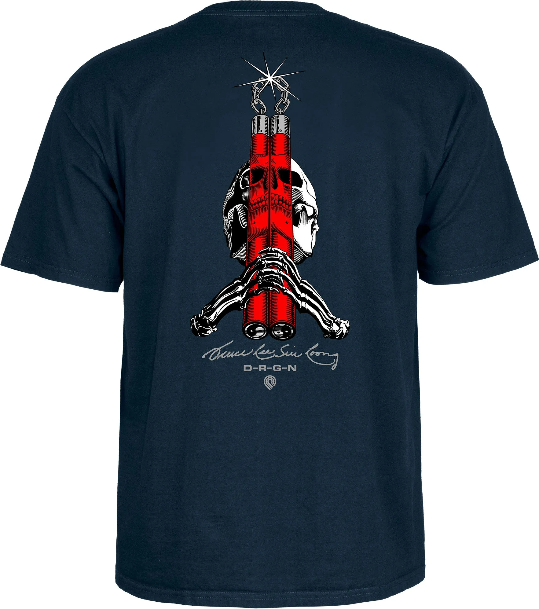 Powell Peralta Skull & Nunchucks Bruce Lee Collab T-shirt - Navy