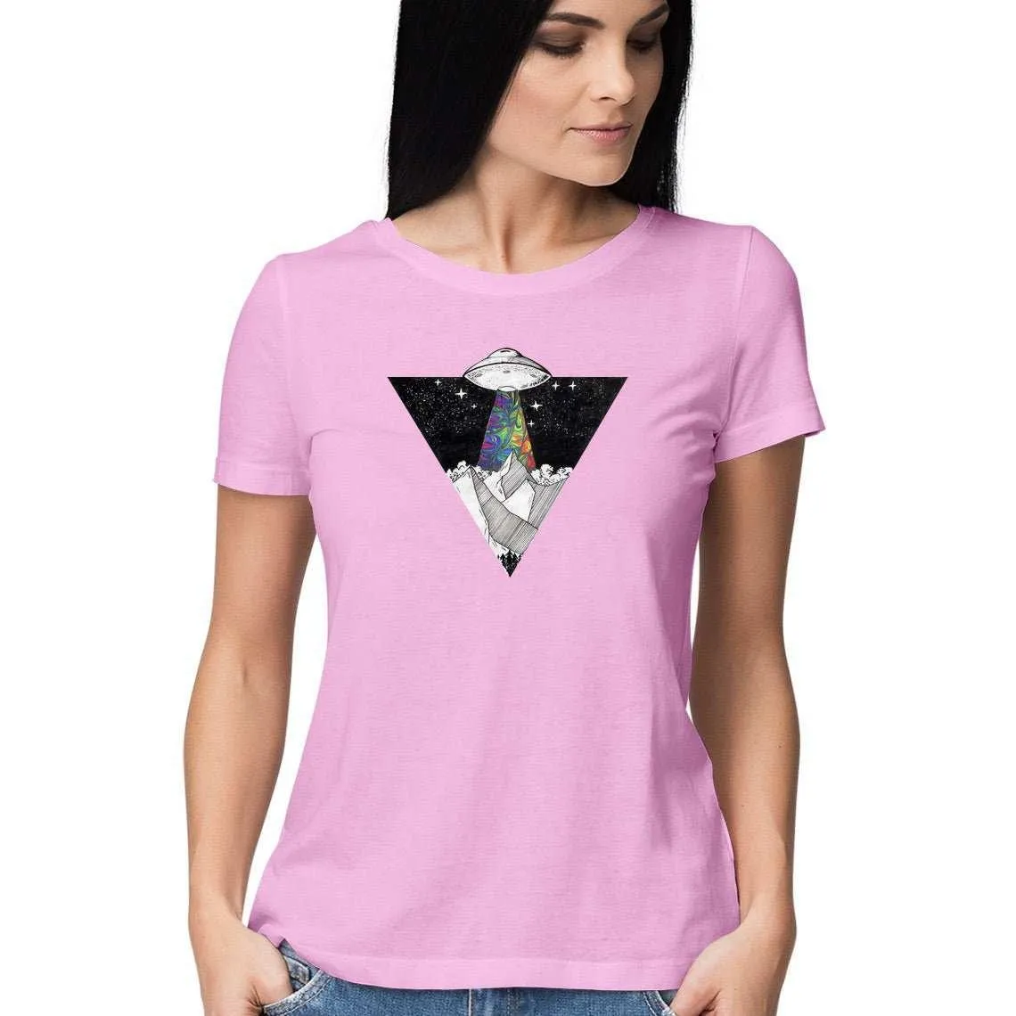 Psychedelic Alien Invasion Women's Graphic T-Shirt