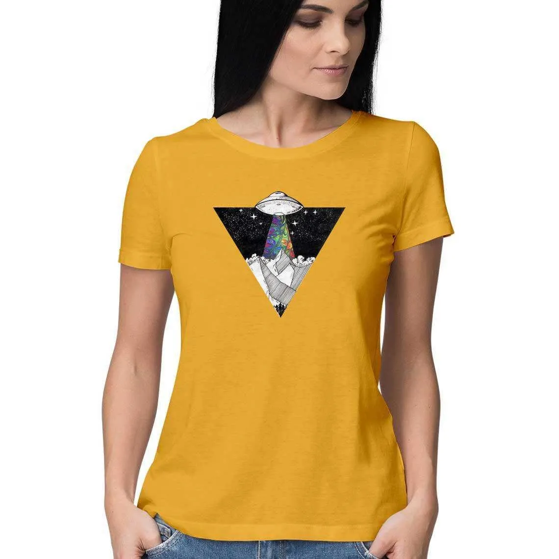 Psychedelic Alien Invasion Women's Graphic T-Shirt