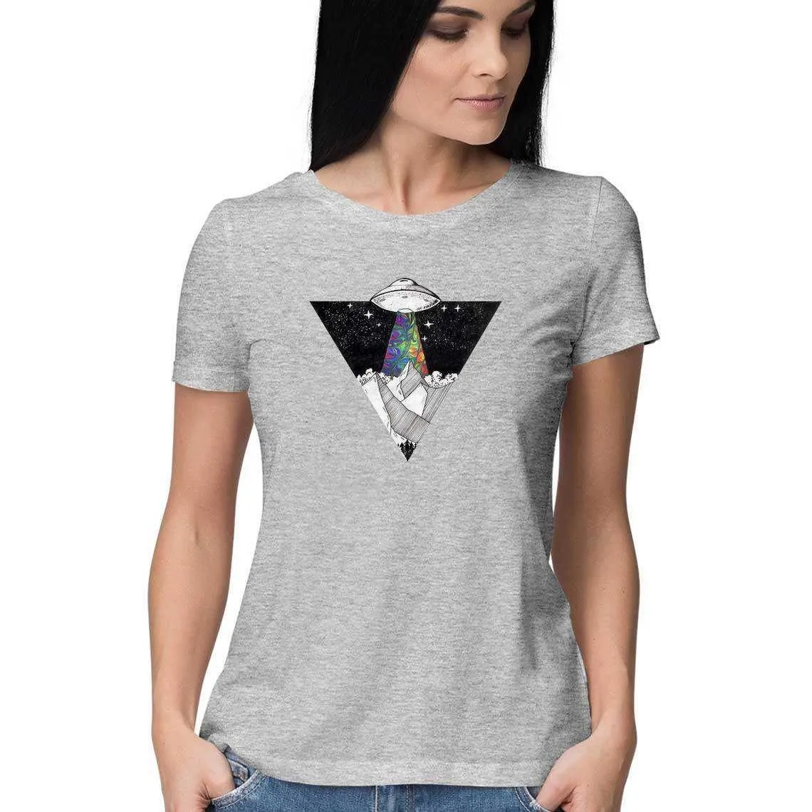 Psychedelic Alien Invasion Women's Graphic T-Shirt