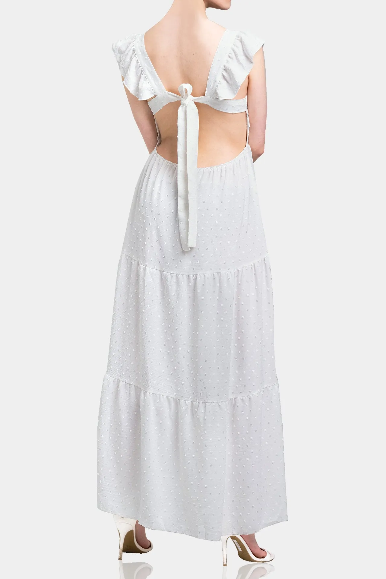 Pure Cotton Long Ruffle Dress