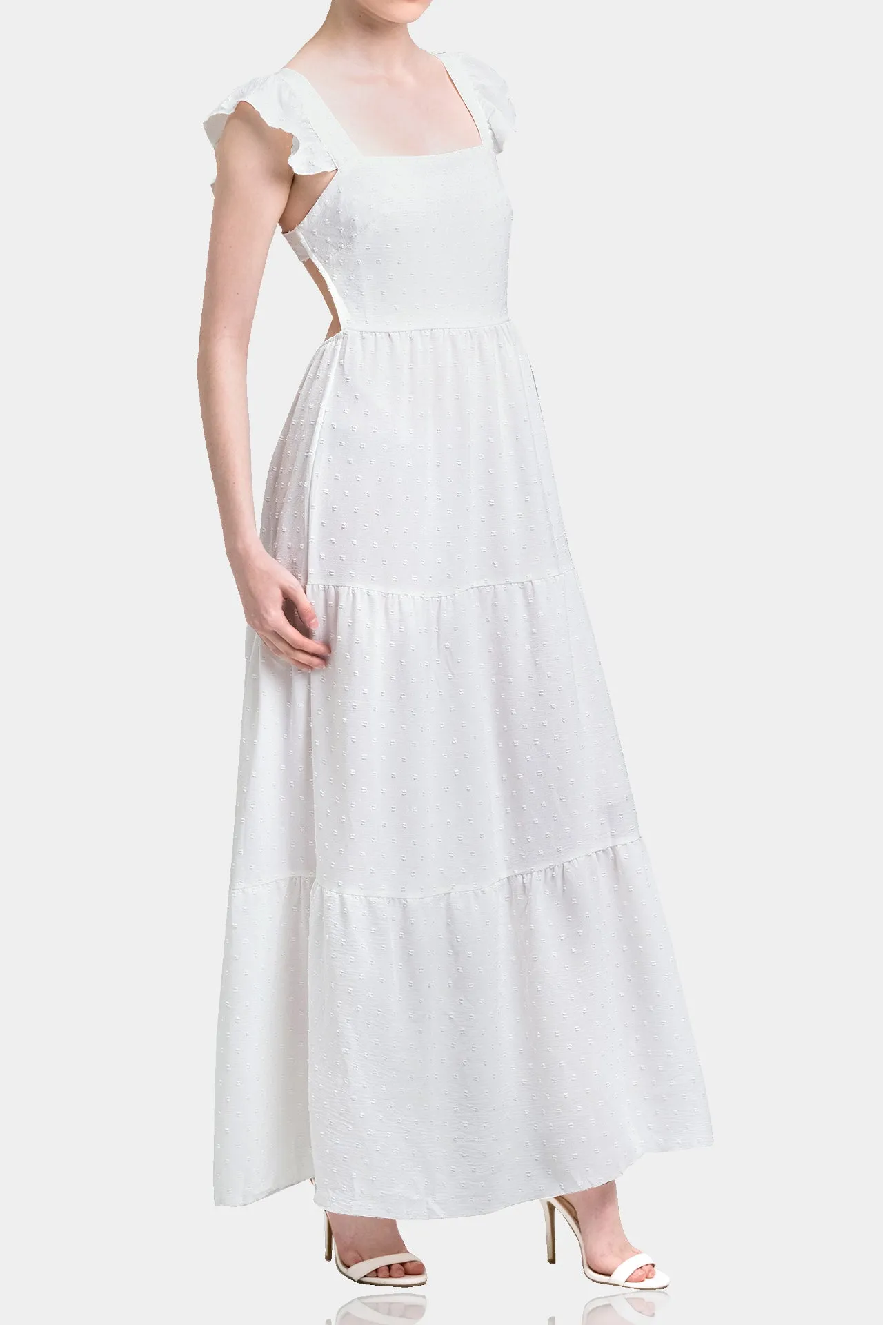 Pure Cotton Long Ruffle Dress