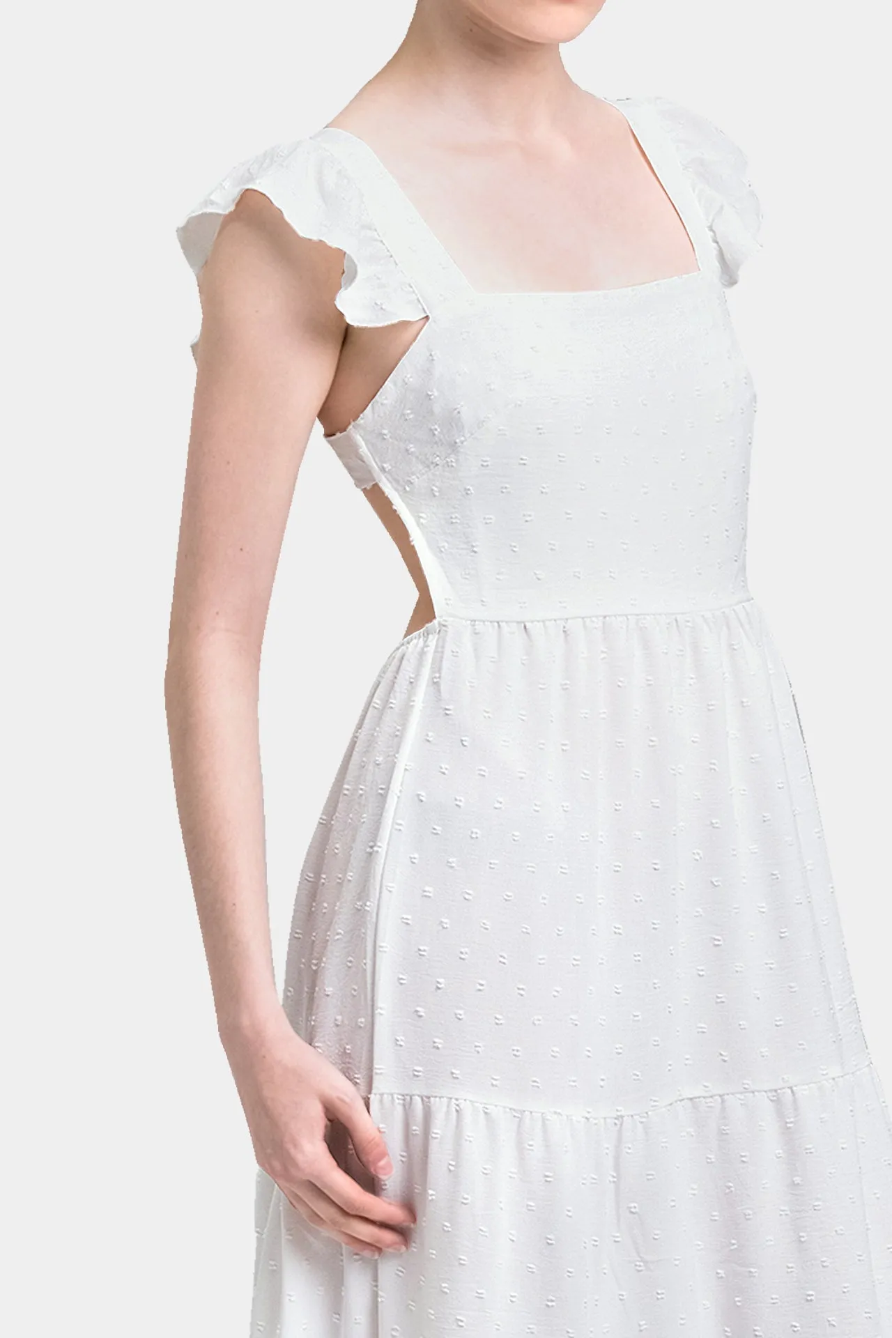 Pure Cotton Long Ruffle Dress