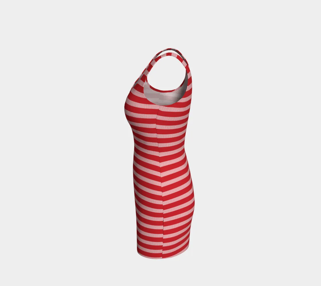 Red Striped Bodycon Dress