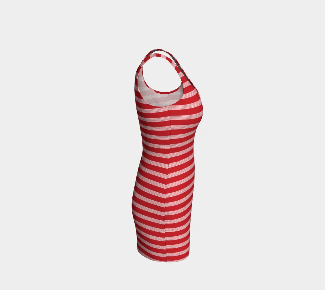 Red Striped Bodycon Dress